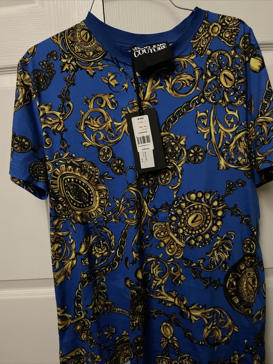 Versace Jeans Couture Regalia Baroque Blue T-shirt Man | eBay