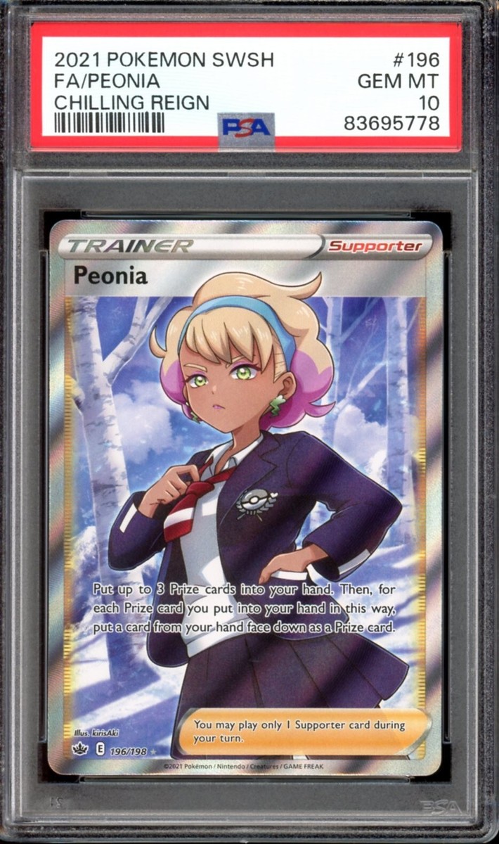PSA 10 GEM MINT Peonia 196/198 Full Art Ultra Rare Holo