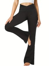 Women's High Waist Flared Trousers Casual Stretch Leggings Bootcut Yoga Pants