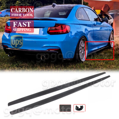 For BMW F22 M235i M240i M2 F87 14-21 Carbon Fiber Side Skirt Extension Splitters