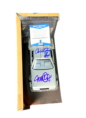 DeLorean Michael J Fox Christopher Lloyd Signed Auto Back To The Future 1:24 Delorean Bas