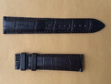 Jaeger leCoultre 20mm x 18MM Crocodile Brown Padded Stitched Leather Strap Band.