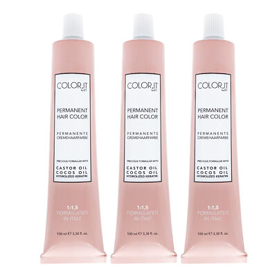 Color.It - Permanente Haarfarbe in Frisersalonqualität, (3er Pack) 100ml