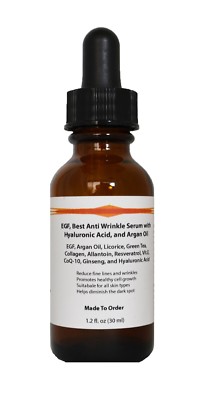 EGF, Best Anti Wrinkle Serum with Hyaluronic Acid, Argan Oil, Collagen, Ginseng