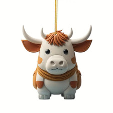 Acrylic Cow Car Ornament, Backpack Accessory - New
