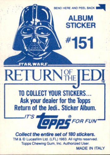 Star Wars ROTJ Trading Card Sticker Album Complete Your Set You Pick 1983 Topps - Bild 297 von 355