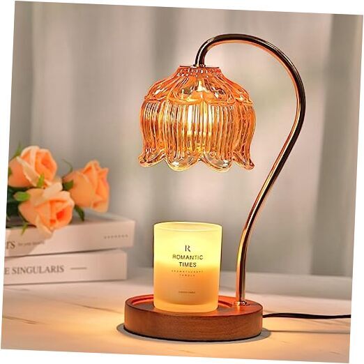 Dimmable Flower Candle Warmer Lamp with Timer, Vintage Candle Lamp A1-flower