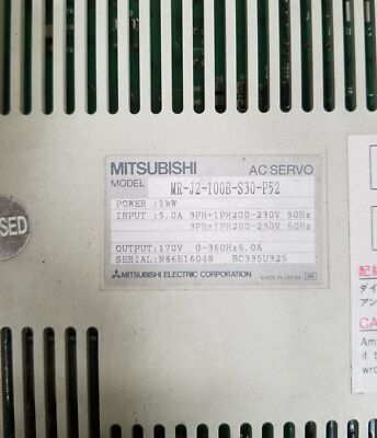 1PC Used Mitsubishi MR-J2-100B-S30-P52 MRJ2100BS30P52 Servo Drive Expedited Ship