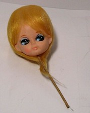 Vintage 1960s Blonde Big Eyed Doll Head - Unused