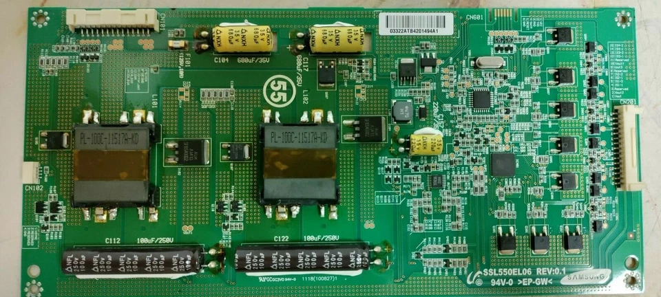 PLACA DE CIRCUITO INVERSOR RETROILUMINACIÓN SAMSUNG SSL550EL06 REV0.1 Foto 3 de 4