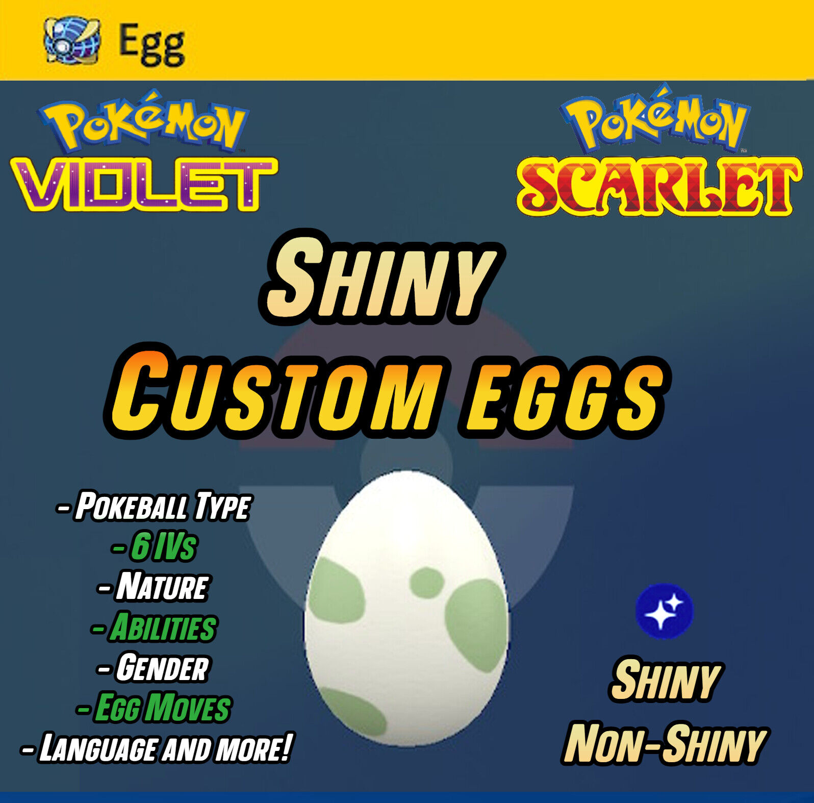 Pokemon Scarlet & Violet / X8 EEVEE EVOLUTION Shiny Egg Pack 