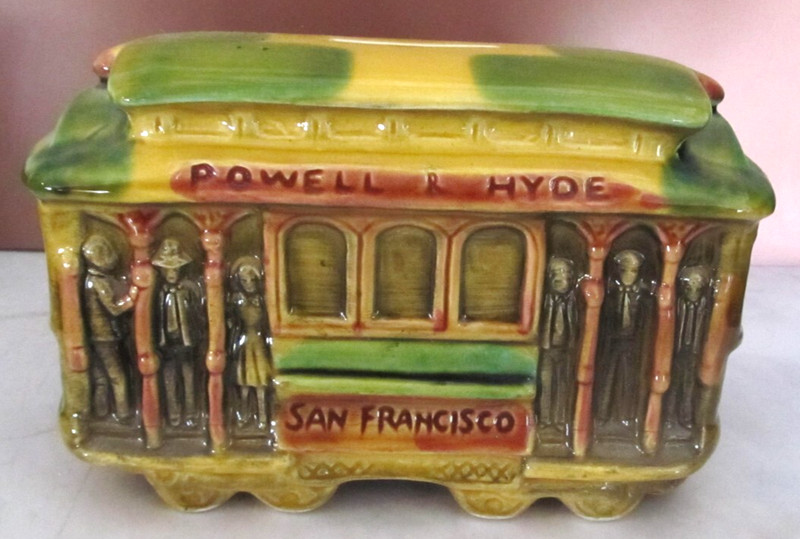 Vintage Ceramic Bank San Francisco Powell Mason Hyde Trolley Cable Car