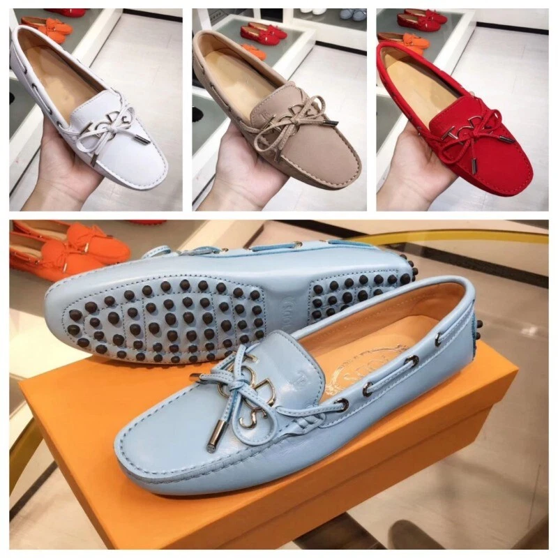 TOD’S Mocassini Tod's donna pelle testa tonda fibbia metallo stringati tutto