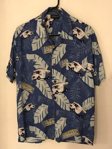 XL Men's DESIGNS BY ANTHONY Vintage Blue California Hawaiian Shirt NEVER WORN