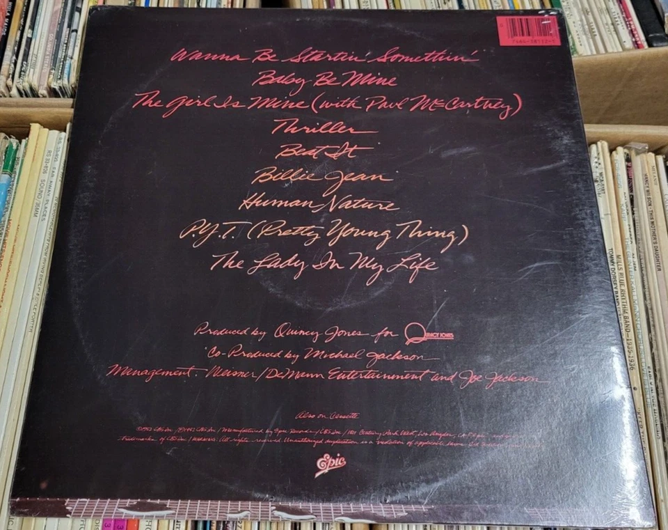 Michael Jackson 1984 pressing LP Thriller - SEALED Hype Sticker - Image 2 of 2