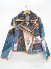 Free People Leather Patchwork Jacket, Very Rare Multicoloured. Size Xs Rrp €798.