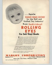 1954 PAPER AD Margon Toy Corp Individual Rolling Moving Doll Eyes