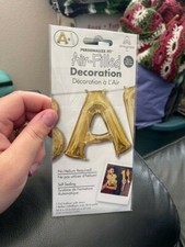 Anagram Letter "A" Gold Minishape 16" Foil Balloon New 
