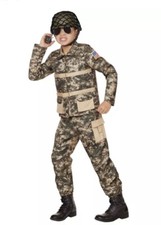 Kids army military combat soldier jumpsuit camo halloween costume Small 4 -6
