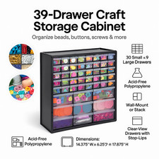 39 Drawer Craft Storage Cabinet Small Parts Hobby Organizer Bins Beads Art Suppl