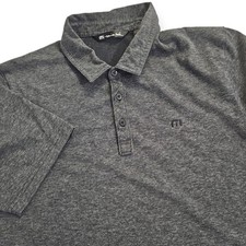 Travis Mathew Charcoal Gray Golf Polo Mens X-Large Pima Cotton