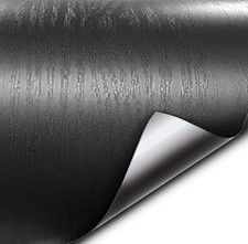 Vvivid Black Ash Wood Grain Textured Vinyl Wrap Air-release Adhesive 3ft X 48 I