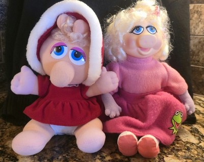 VINTAGE 1989 DIRECT CONNECT MISS PIGGY PINK KERMIT SKIRT STUFFED ANIMAL PLUSH