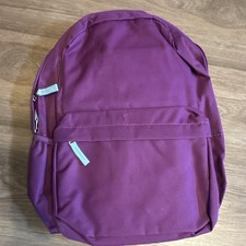 Purple Kids Backpack Polyester Canvas, Zip Closure, Adjustable Straps, Pockets