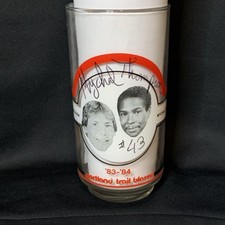 Portland Trail Blazers 1983-84 Vintage Glass Mychal Thompson Autograph Rare 1/1