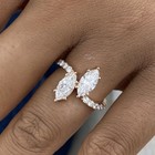 1.8ct Marquise & Round Anniversary Ring Rose Gold 14K Labcreated Diamond F/VS — photo 1