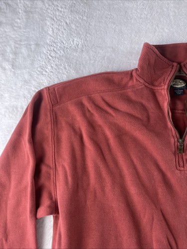 Tommy Bahama Sweater Mens Large Relax 1/4 Half Zip Pullover Rust Red Cotton - Picture 4 of 13