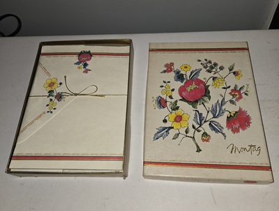 #ad Vintage Montag Stationary Set China Florals Primrose Made in USA 1979 UNUSED $24.95