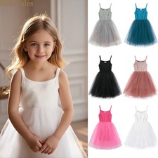 Toddler Girl Birthday Tulle Dress Sleeveless Wedding Skirt Kids Party Wear Princ