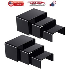 2 Sets Acrylic Display Risers, Figure Stand, Black, Small Set