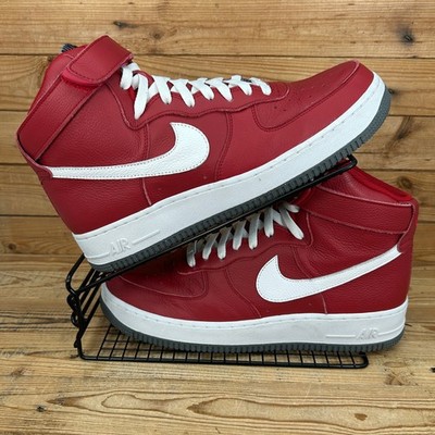 Nike Turnschuhe Herren Größe UK 9,5 Air Force 1 hoch rot weiß Leder von You Schuhe
