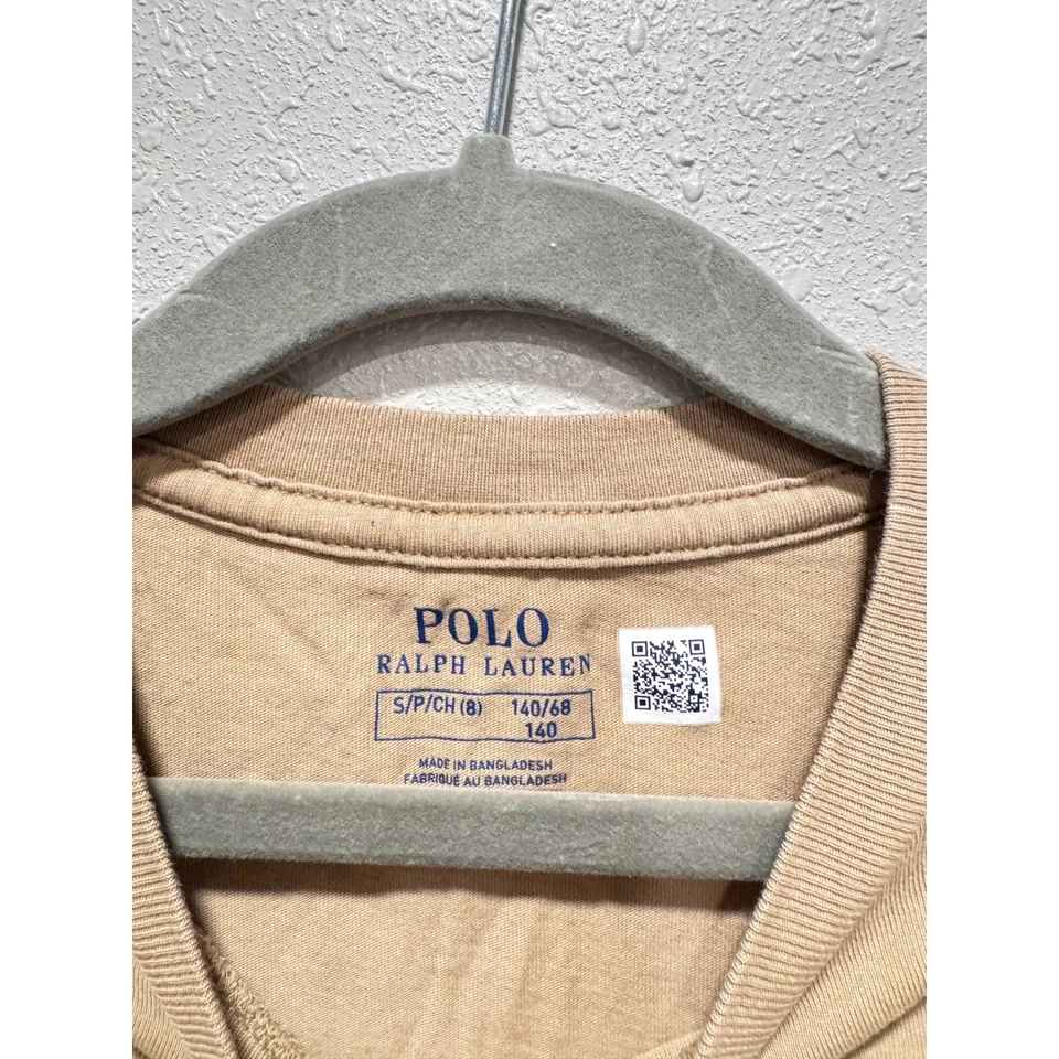 Polo Ralph Lauren Kids Boys Long Sleeve T-Shirt Size S(8) Pony Logo Tan - Image 2 of 4