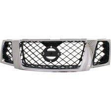 Grille For 2008-2012 Nissan Pathfinder Chrome Shell W Black Insert Plastic