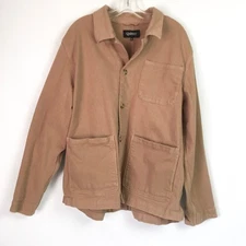 Quince Mens XL Chore Jacket Brown Lightweight Cotton Stretch Barn Coat