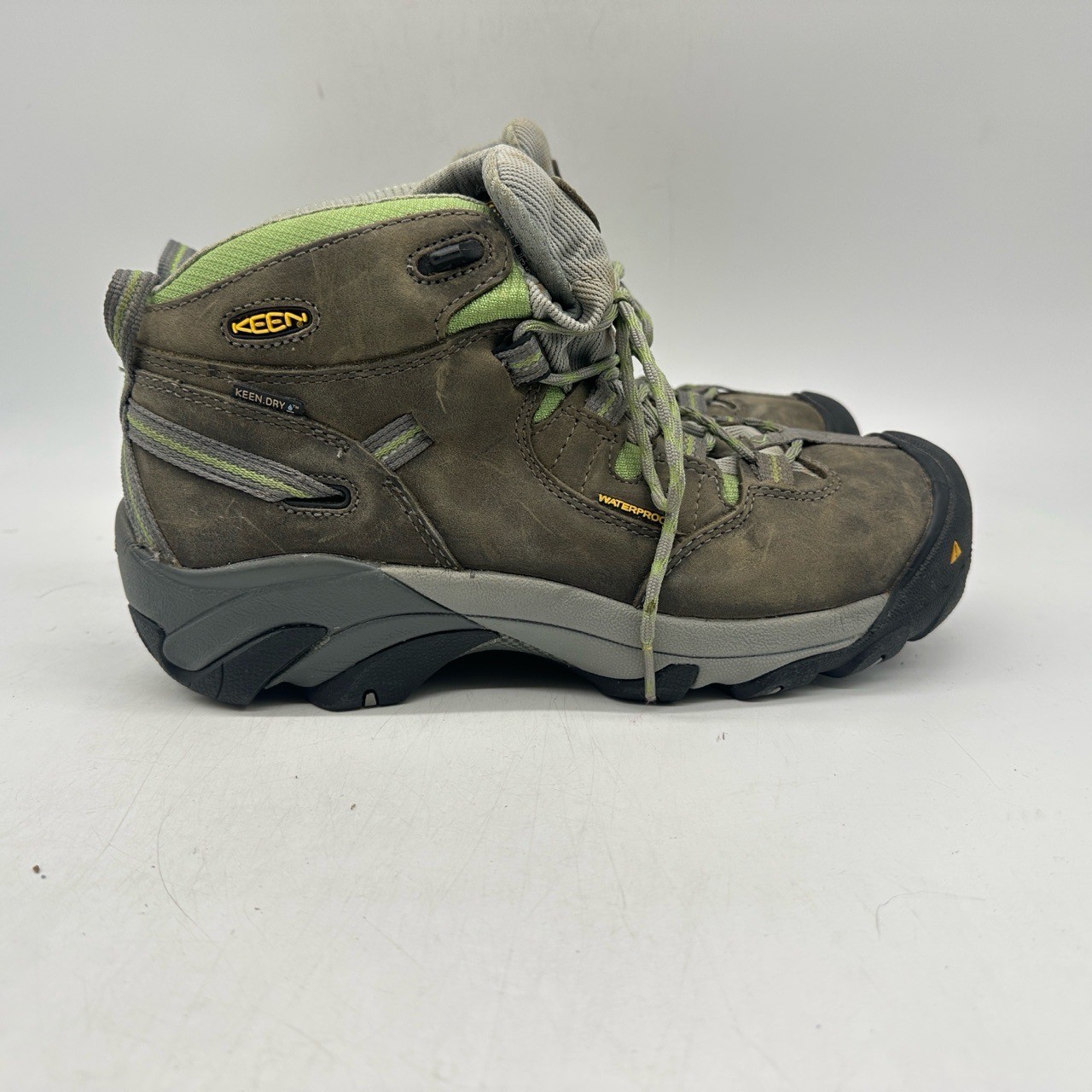 Stivali da lavoro KEEN uomo punta acciaio impermeabili escursionismo taglia 10 US marrone verde KEEN