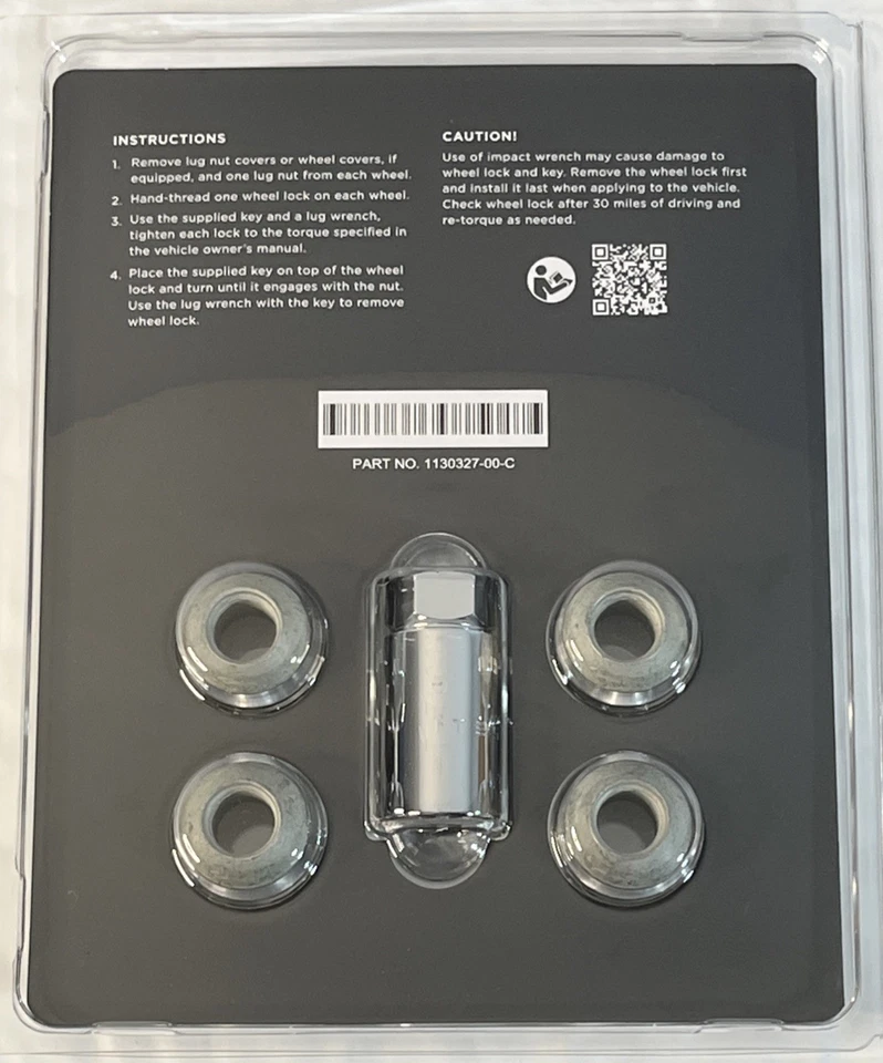 Tesla Wheel Locks Set OEM Part 1130327-00-C Fits All Tesla Models New Sealed - Image 4 of 4