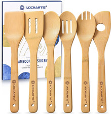 Wooden Spoons for Cooking Bamboo Utensils Set 6 Pieces - Essential Tools Woode
