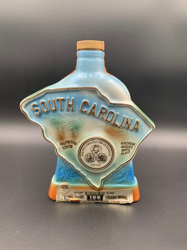 Vintage 1970 Jim Beam South Carolina Whiskey Decanter Empty Very Cool Piece