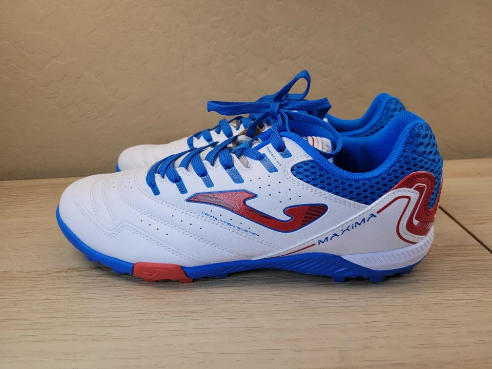 Joma туфли крытый дерна футбол футбол футбол кроссовки белый синий красный мужской размер 9,5 - Изображение 2 из 4