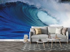 Carta da parati 3D Il mare onde blu nebbia d'acqua pittura murale...