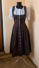 Authentic Austrian Dirndl Sonnbl&uuml;ch Brown Floral Cotton Dress EU 36 Cottagecore