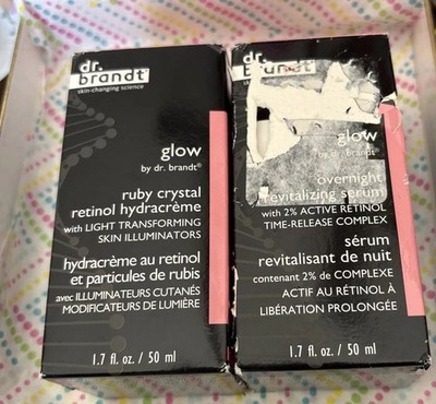 Dr Brandt Glow Overnight Revitalizing Serum Retinol Hydrocreme Ruby Crystal Lot