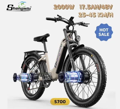 🔥E MountainBike S700 2000W E-Fahrrad shengmilo EBike SAMSUNG 17.5Ah 48V Pedelec