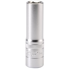 Image of Draper Expert 6 Point Metric Deep Socket 1/2" Square Drive Chrome Plated 14mm