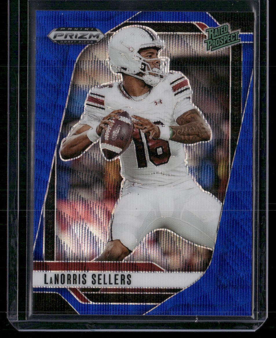 2025 Prizm Draft Picks LaNorris Sellers Blue Wave /299 Rated Prospect RC