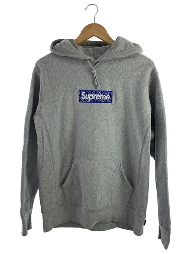 Supreme Felpa con Cappuccio Bandana Box Logo Felpa con Cappuccio M Cotone Grigio Usata